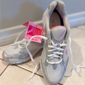 Reebok White and Pink Athletic Shoes